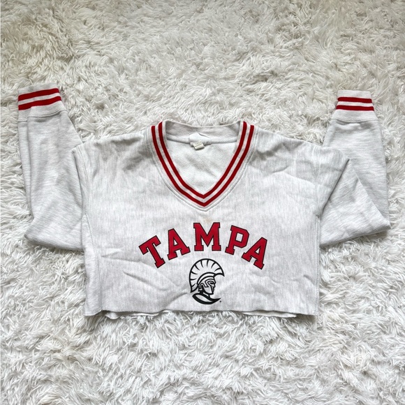 Champion Gray and Red Cropped Sweatshirt - Picture 3 of 3